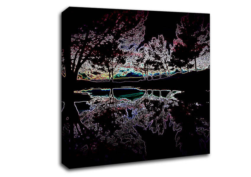 Abstract Neon Landscape 13 Canvas Wall Art