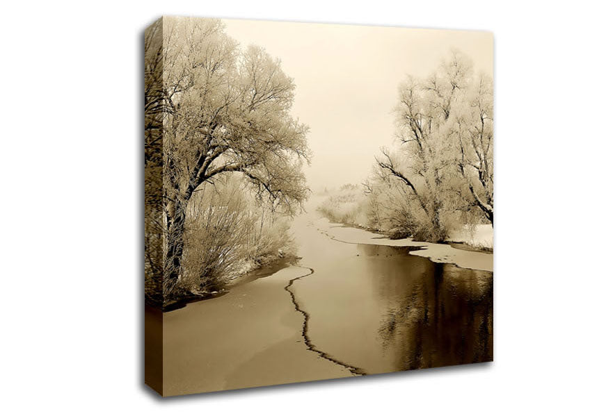 Winter Wonderland Sepia Canvas Wall Art
