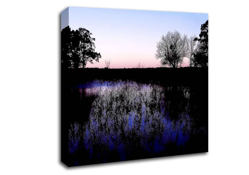 The Purple Morning Lake Canvas Wall Art