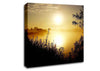 Yellow Winter Lake Canvas Wall Art