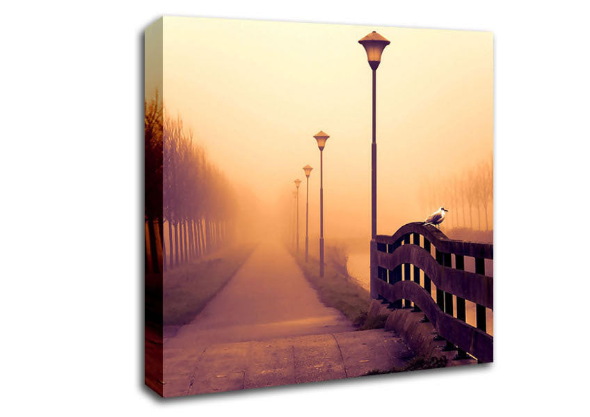 Foggy Fall Day Canvas Wall Art