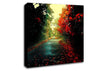 Red Trees On The Autumn path Canvas Wall Art