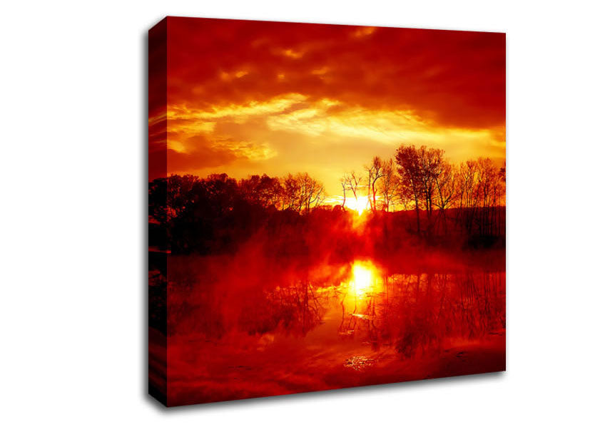 Stunning Lake Sunrise Reflections Canvas Wall Art