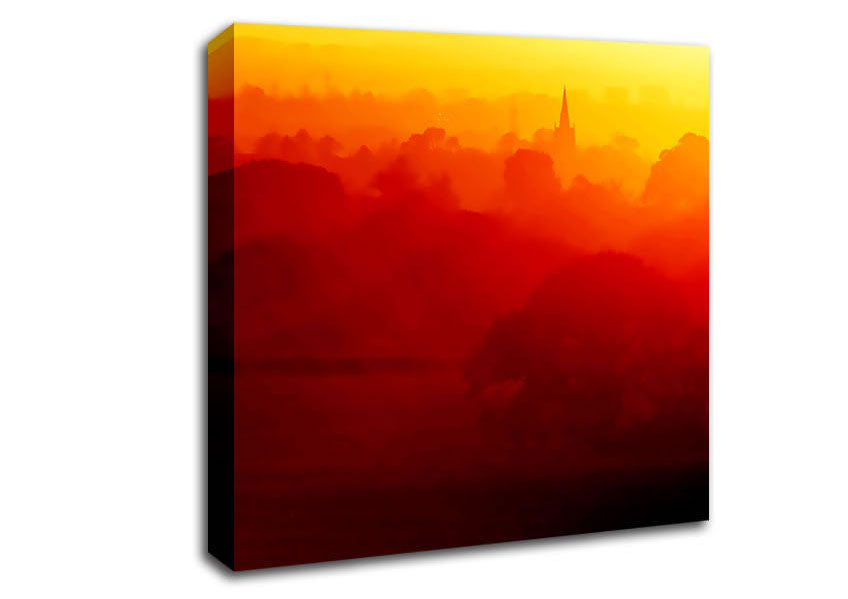 Orange Morning Countryside Canvas Wall Art