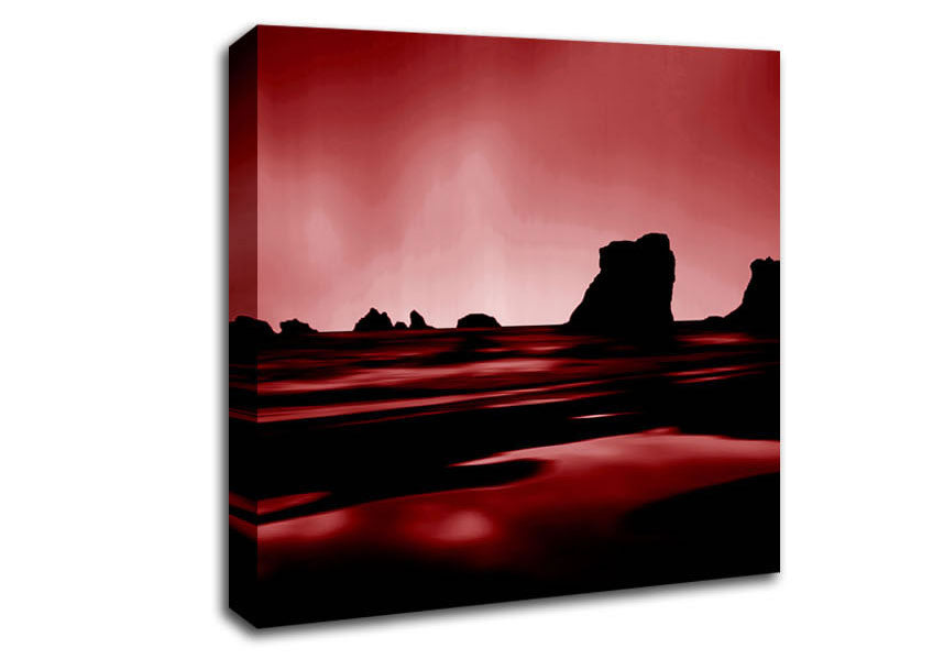 Red Night Sky Canvas Wall Art