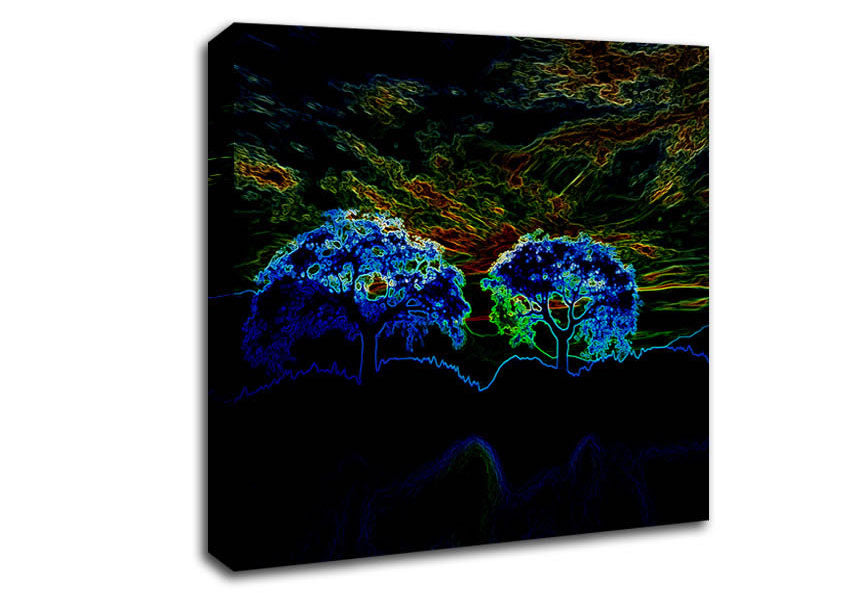 Neon Skyline Canvas Wall Art