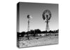Windmills In The Desert B n W Canvas Wall Art