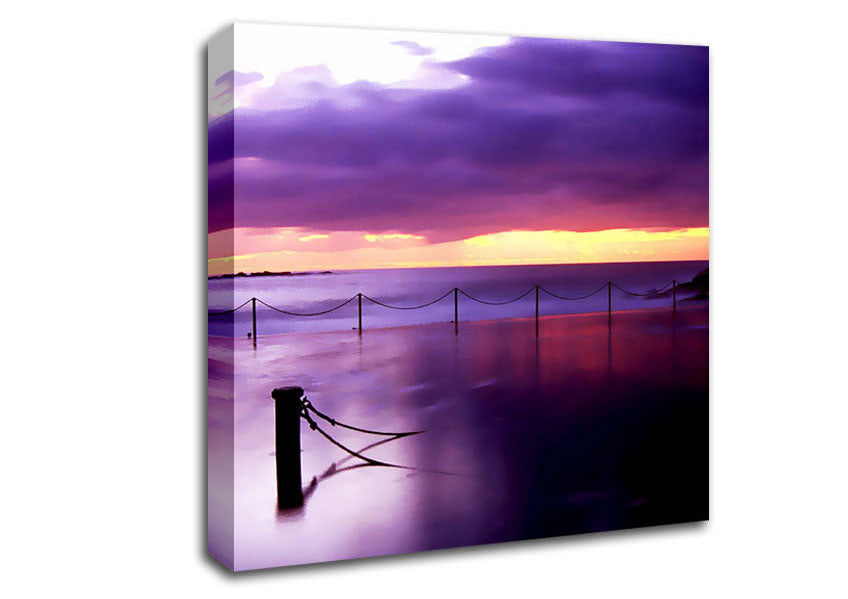 Calm Ocean Jetty Canvas Wall Art