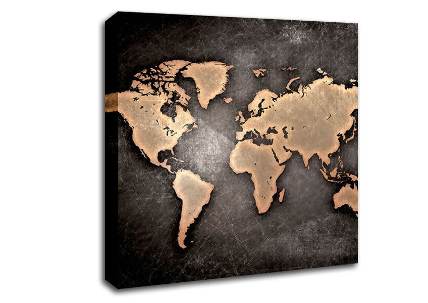 Grunge World Map Canvas Wall Art