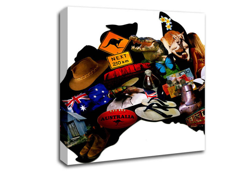 Australia Map Of Images Canvas Wall Art