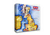 Monuments Of England Map Canvas Wall Art