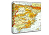 Map Of Spain Canvas Wall Art