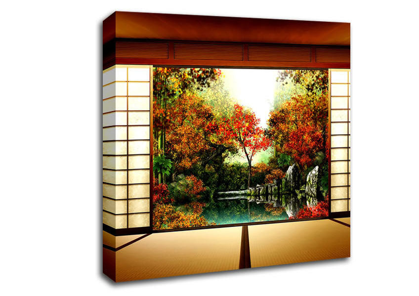 Japanese Garden From Inside Canvas Wall Art