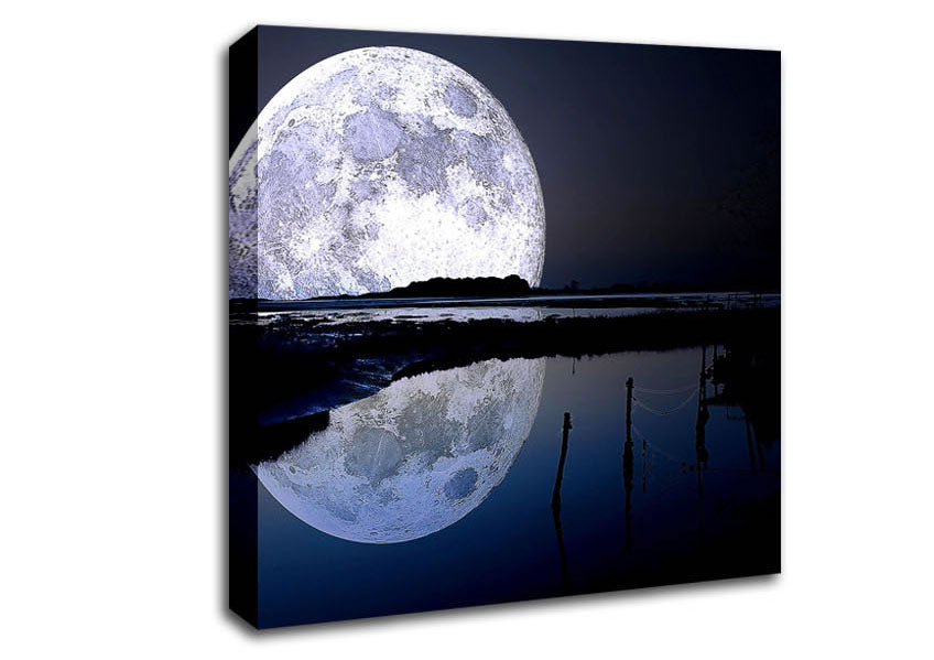 Full Moon Reflection Canvas Wall Art