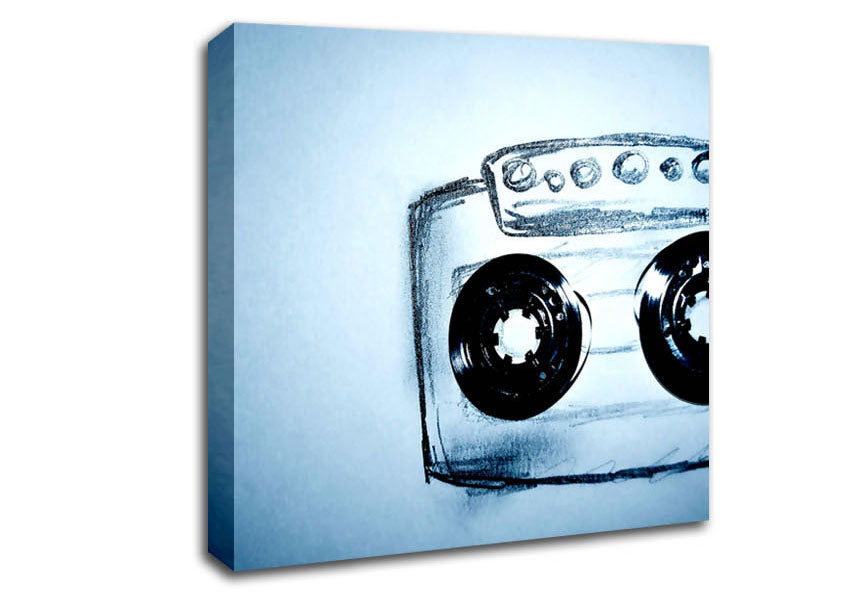 Cassette Tape Drawing Canvas Wall Art