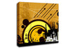 Contemporary City Sun Brown Canvas Wall Art