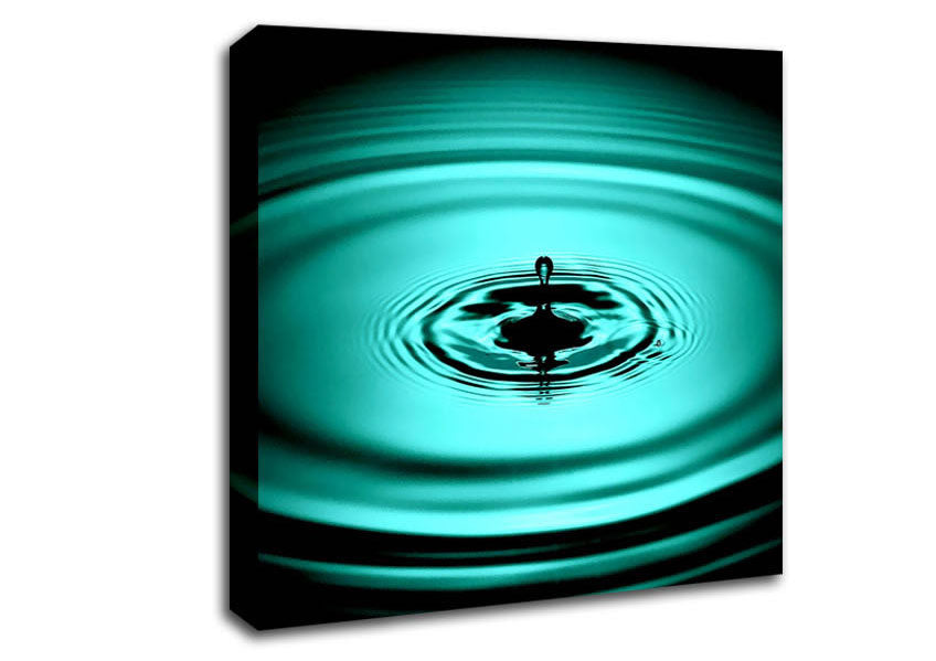 Green Water Droplet Canvas Wall Art