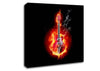 Red Guitar Flames Canvas Wall Art