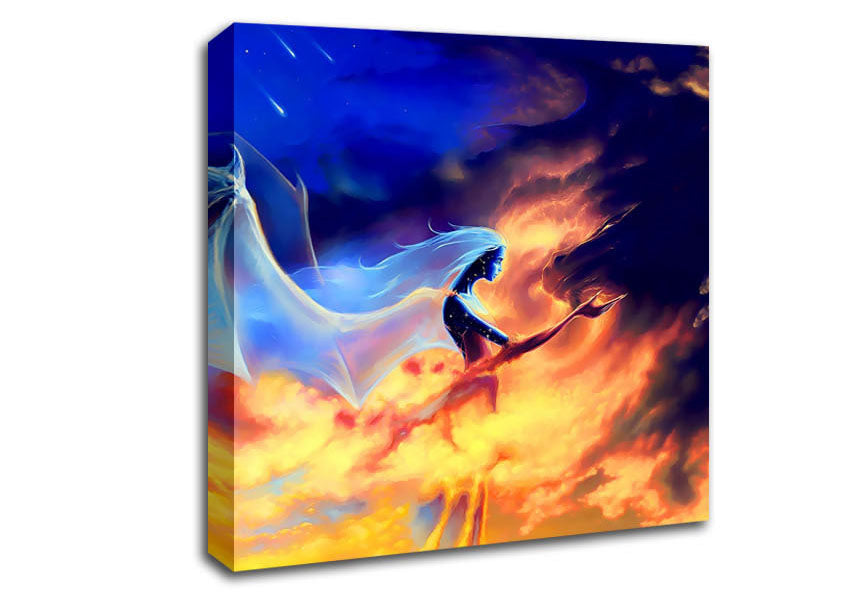 Dragon Fairy Love Canvas Wall Art