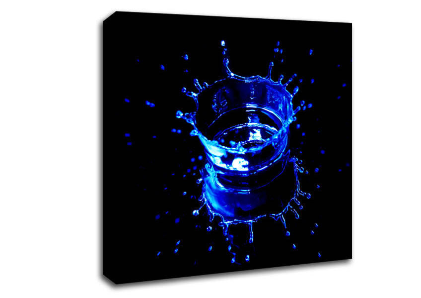 Electric Blue Water Drop Canvas Wall Art