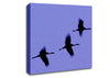 Geese Trio In Flight Purple Canvas Wall Art