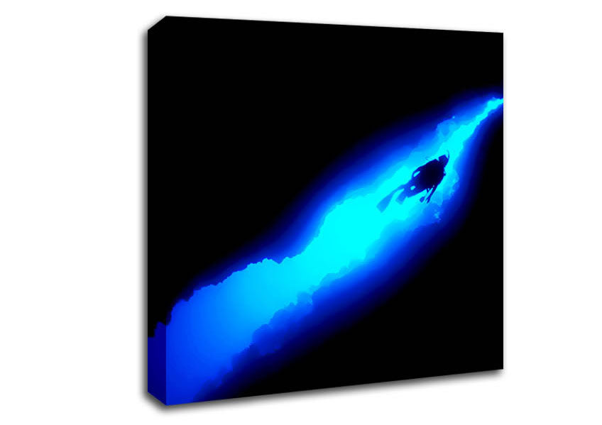 Blue Deep Sea Diver Canvas Wall Art