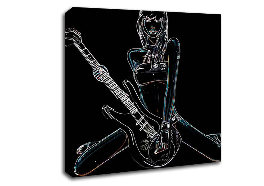 Guitar Babe Canvas Wall Art