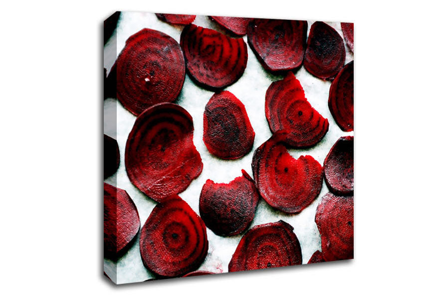 Red Beetroot Slices Canvas Wall Art