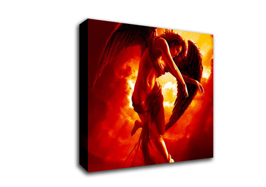 Red Guardian Angel Canvas Wall Art