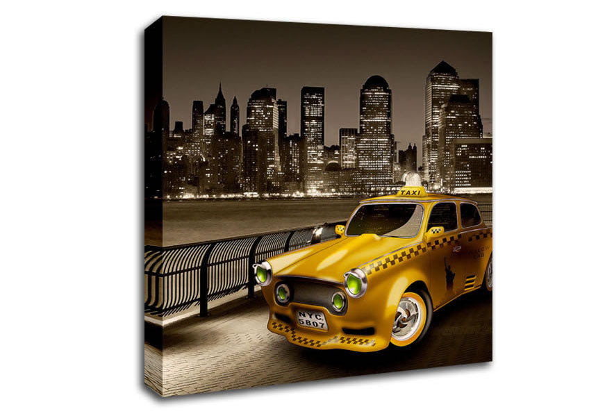 Retro Taxi NYC Canvas Wall Art