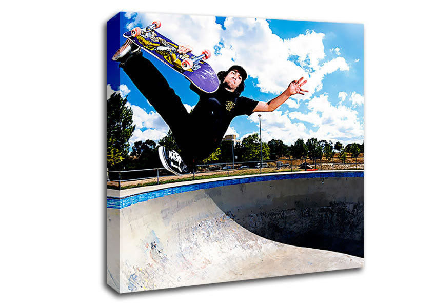 Skateboarders Flip Canvas Wall Art
