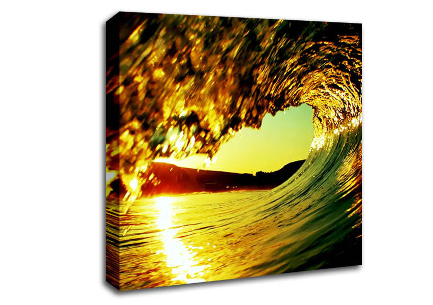 Surfers Sun Wave Canvas Wall Art