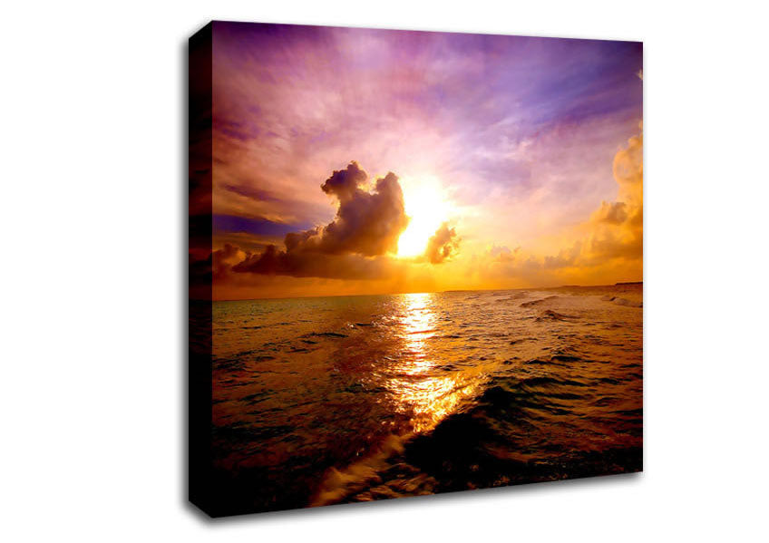 Sea Sunset Skies Canvas Wall Art