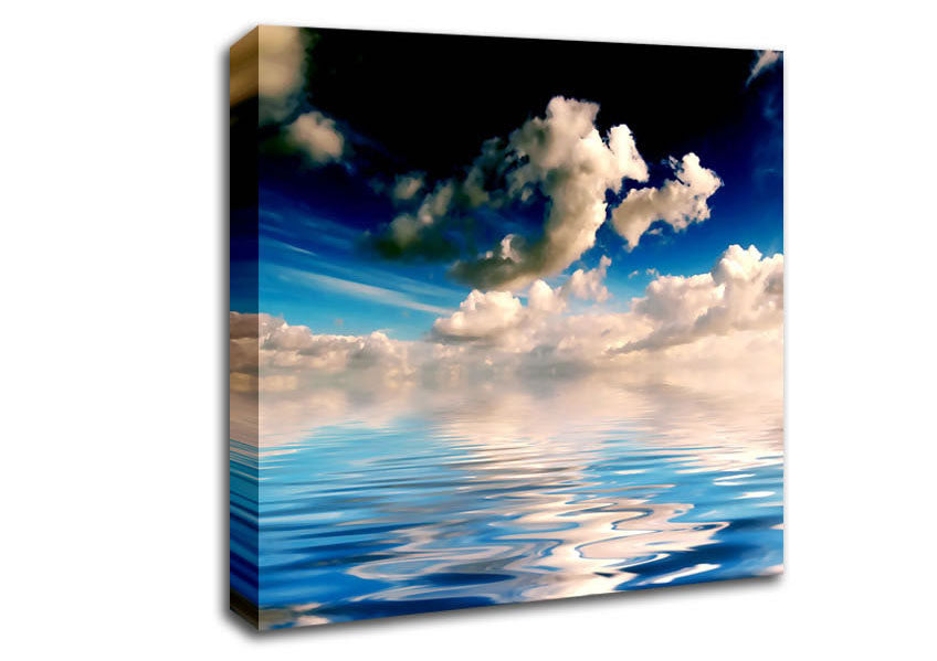 Dramatic Ocean Clouds Blue Canvas Wall Art