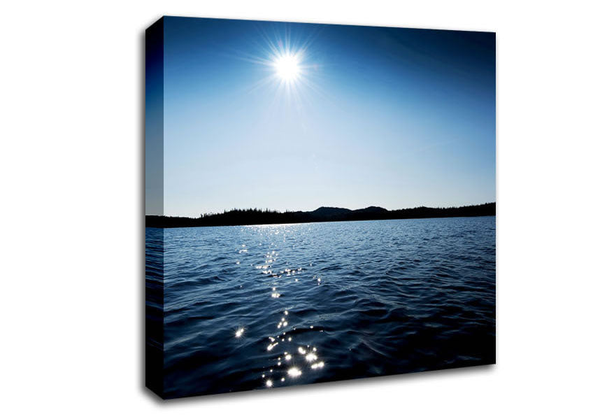 Blue Ocean Sun Canvas Wall Art