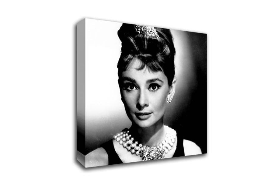 Audrey Hepburn Diamonds And Pearls Canvas Wall Art
