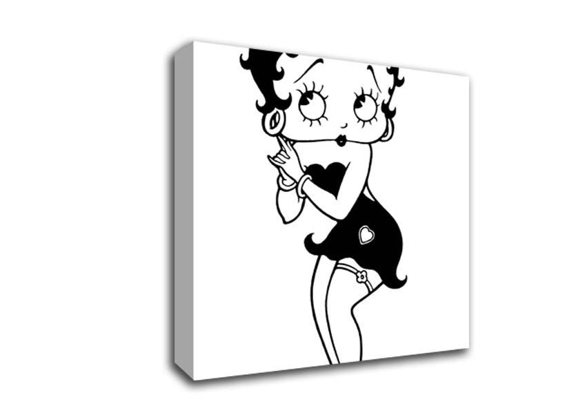 Betty Boop Love Heart Canvas Wall Art