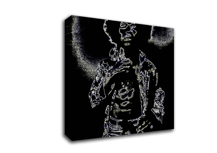 Jimi Hendrix Black Canvas Wall Art