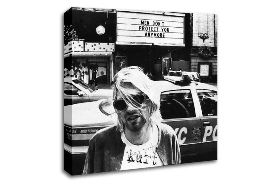 Kurt Cobain Police Car Canvas Wall Art