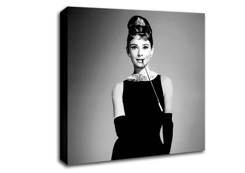 Audrey Hepburn Cigarette Breakfast At Tiffanys Canvas Wall Art