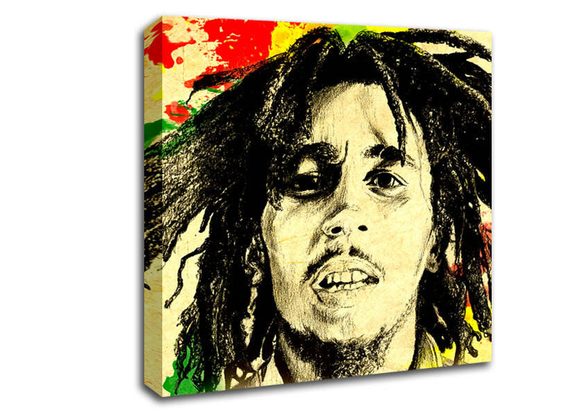 Bob Marley Splash Colour Canvas Wall Art