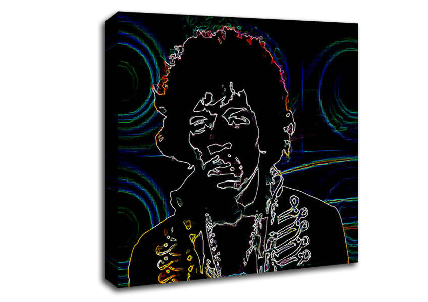 Jimi Hendrix Psychedelic Canvas Wall Art