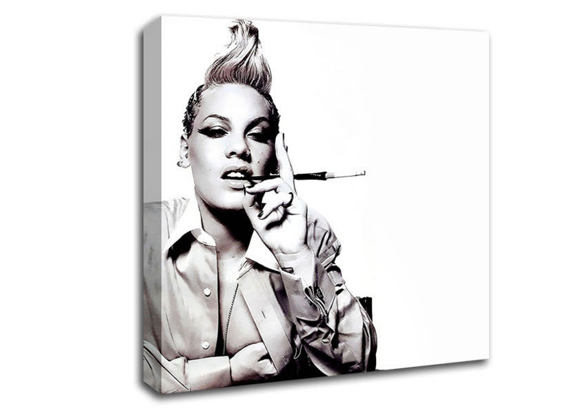 Pink Cigarette B n W Canvas Wall Art