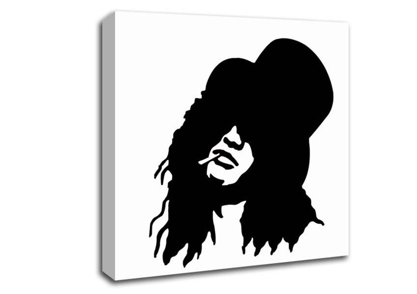 Slash Top Hat Black And White Canvas Wall Art