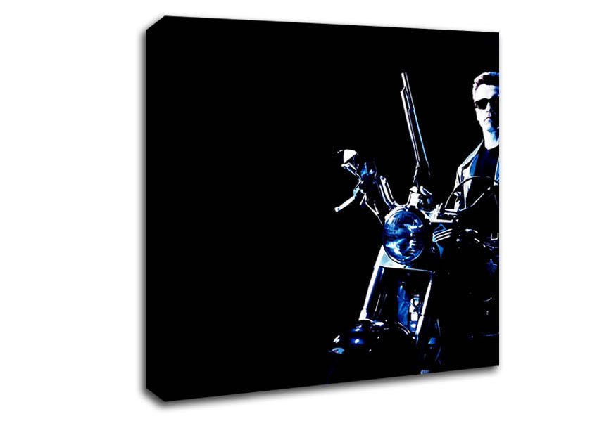 Terminator Bike Blue Canvas Wall Art