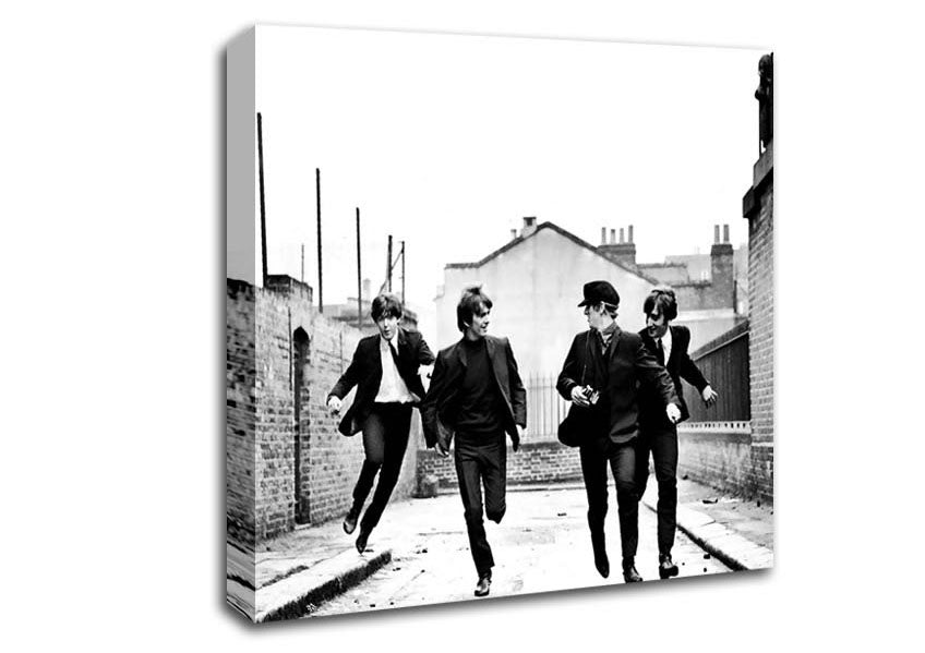 The Beatles Running Canvas Wall Art