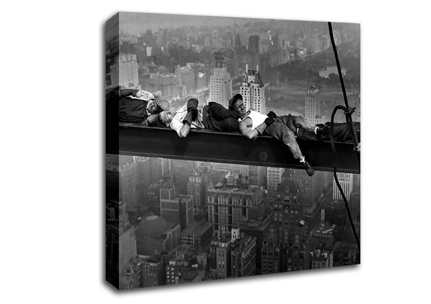 Construction Workers At Height Canvas Wall Art