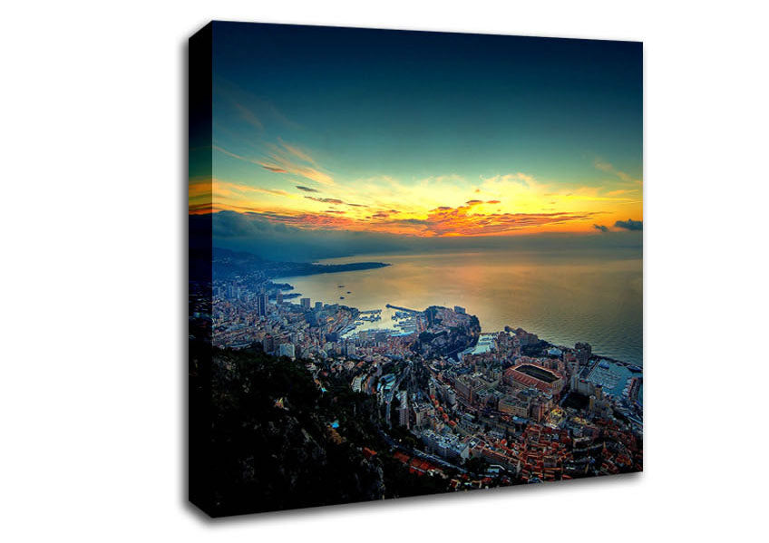 Monaco Aerial View Canvas Wall Art