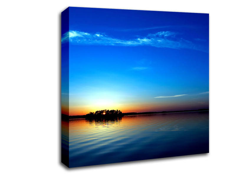 Blue Sunset Canvas Wall Art
