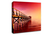 Tranquil Ocean Pier Pink Canvas Wall Art